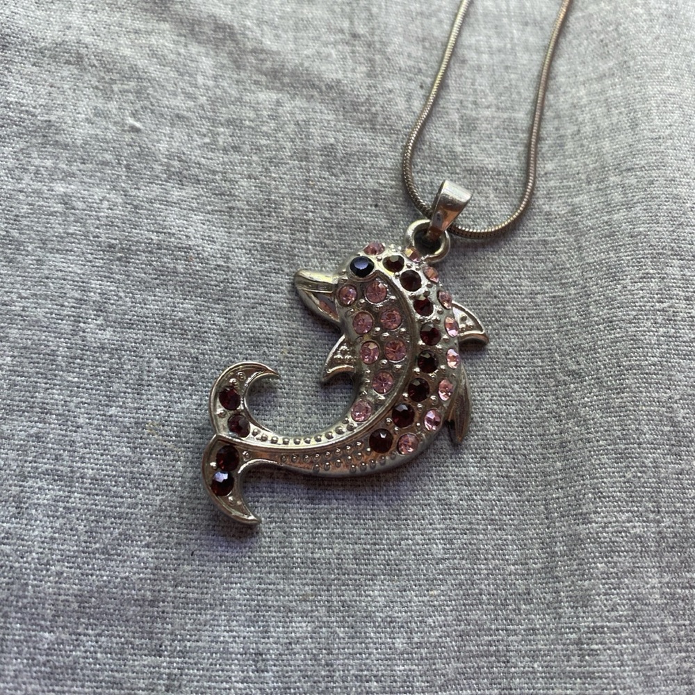 Silver Dolphin Pendant Necklace